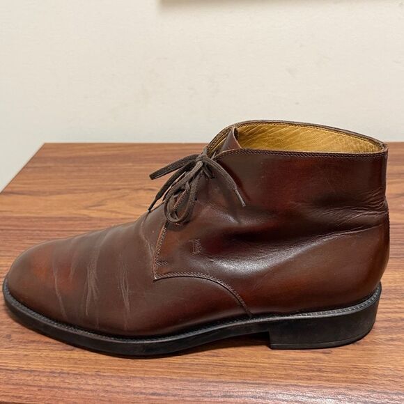 Tod’s Dark Brown Leather Ankle Boot. Size 10. main image 4